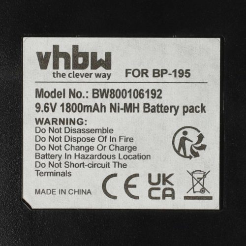 VHBW Radio Akku BP-195, BP-196H, BP-196, BP-196R - 1800 mAh 9,6 V NiMH