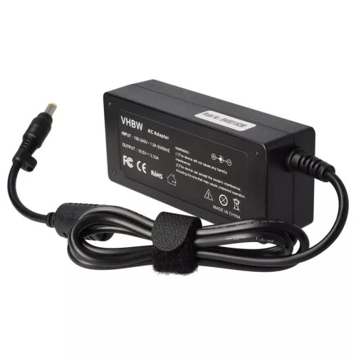 VHBW Power Adapter HP 677770-003, 67770-002, 613149-003, 613149-001 for HP Notebook - 17.5 cm, 65 W