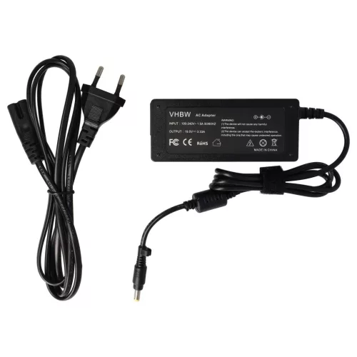 VHBW Power Adapter HP 677770-003, 67770-002, 613149-003, 613149-001 for HP Notebook - 17.5 cm, 65 W