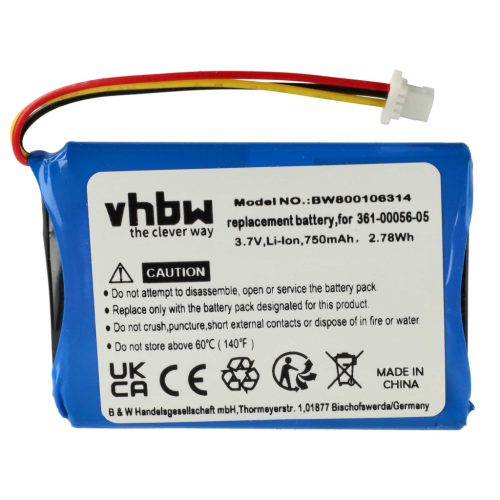 VHBW GPS Battery 361-00056-11, 361-00056-05 - 750 mAh 3.7 V Li-Ion