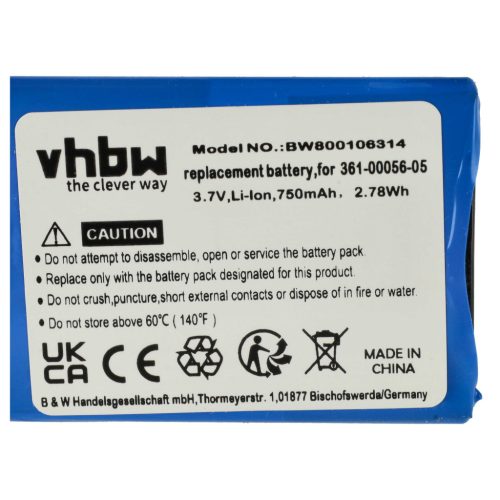 VHBW GPS Battery 361-00056-11, 361-00056-05 - 750 mAh 3.7 V Li-Ion