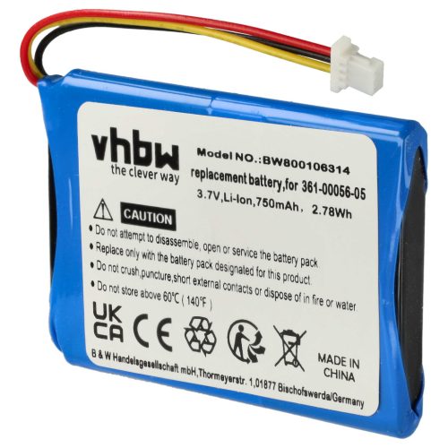 VHBW GPS Battery 361-00056-11, 361-00056-05 - 750 mAh 3.7 V Li-Ion