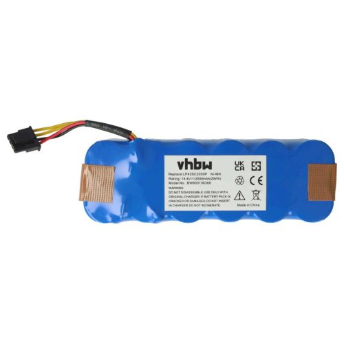 VHBW Akku für Ariete AT5186005100 - 2000 mAh, 14,4 V, NiMH