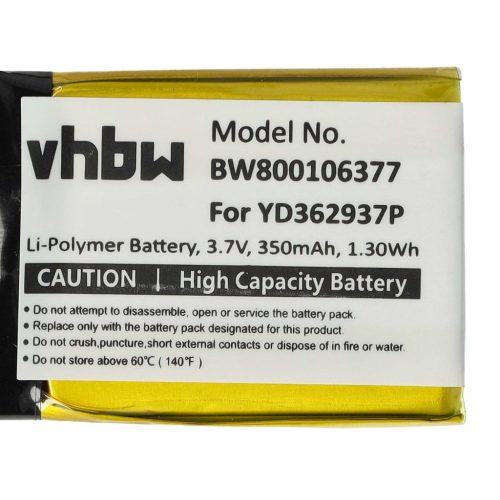 VHBW GoPro YD362937P Távirányító Elem - 350 mAh 3,7 V Li-polimer