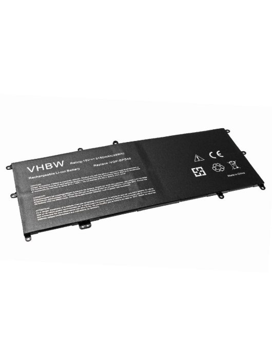 Notebook akkumulátor  Sony VGP-BPS40-hez - 3150 mAh 15 V Li-polimer, fekete