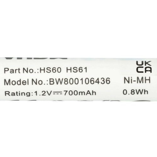 VHBW Electric Shaver Battery for Wella Contura HS60, HS61 - 700 mAh 1.2 V NiMH