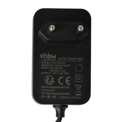 VHBW Hálózati adapter Annke, H.View, Sunluxy, Sony biztonsági kamerához - 12 V / 2,0 A