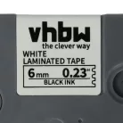 VHBW Brother TZE-211, TZ-211 Label Tape - 6 mm, Black-White