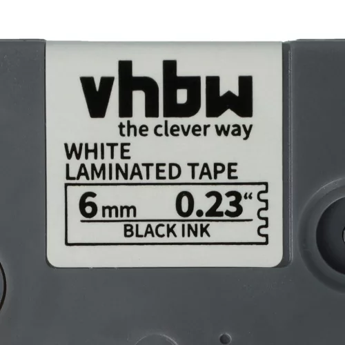VHBW Brother TZE-211, TZ-211 Label Tape - 6 mm, Black-White