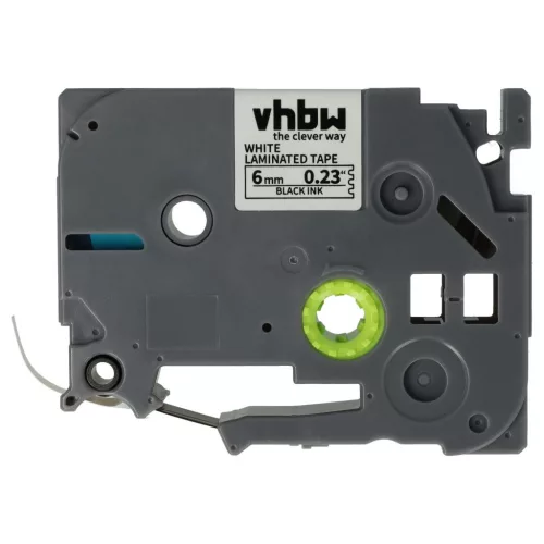 VHBW Brother TZE-211, TZ-211 Label Tape - 6 mm, Black-White