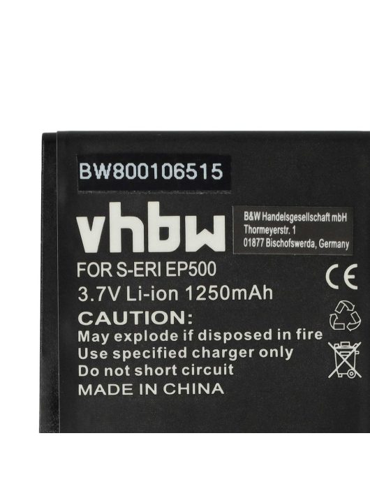 Mobiltelefon akkumulátor Sony-Ericsson EP500-hoz - 1250 mAh 3,7 V Li-Ion - Okostelefon akkumulátor