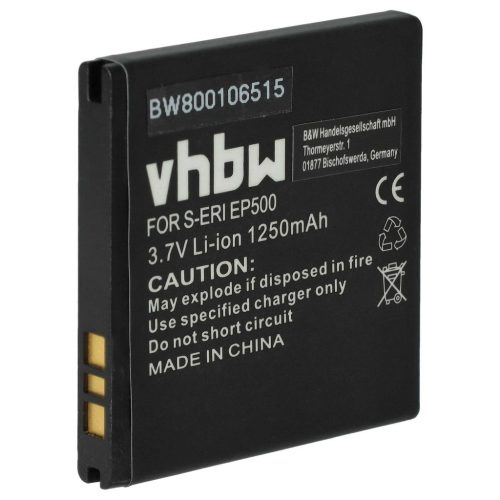 VHBW Mobile Phone Battery for Sony-Ericsson EP500 - 1250 mAh 3.7 V Li-Ion - Smartphone Battery