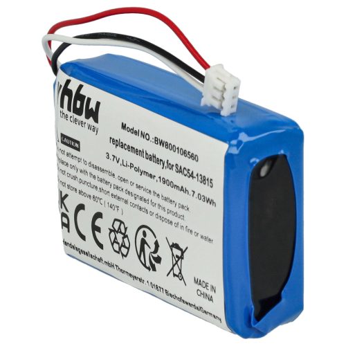 VHBW Hundetrainer Akku SAC54-13815 - 1900 mAh 3,7 V Li-Polymer