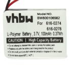 VHBW MP3 Player Battery Apple 616-0274, 616-0278 - 100 mAh 3.7 V Li-Ion