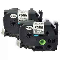 VHBW Label Tape Brother TZ-251, TZE-251 - 24 mm Black-White