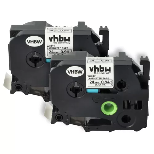 VHBW Label Tape Brother TZ-251, TZE-251 - 24 mm Black-White