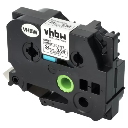 VHBW Label Tape Brother TZ-251, TZE-251 - 24 mm Black-White