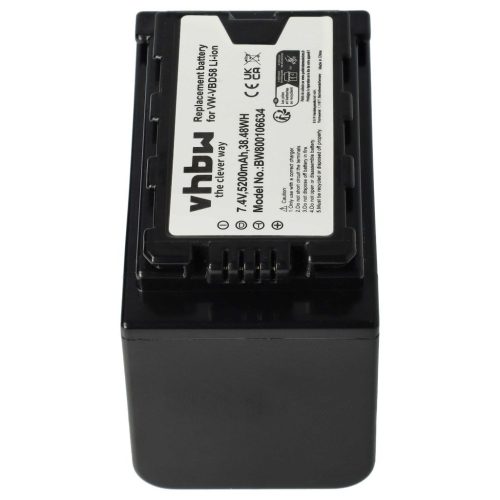 Videokamera Akku für Panasonic VW-VBD58 - 5200 mAh 7,4 V Li-Ion
