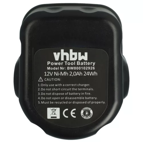 VHBW Electric Tool Battery A9252 - 2000 mAh 12 V NiMH