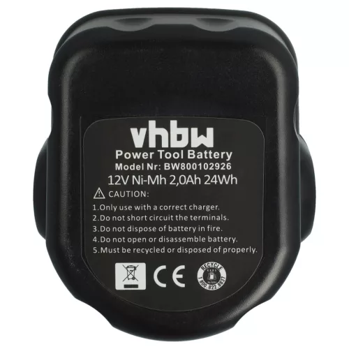 VHBW Electric Tool Battery A9252 - 2000 mAh 12 V NiMH