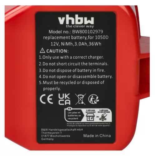 2x Battery replaces Klauke RA4, RA5, RA3 Electric Power Tool - 3000 mAh, 12 V, NiMH