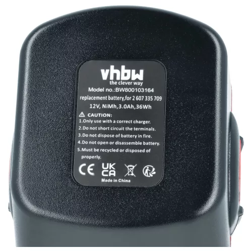 VHBW Electric Tool Battery Bosch 2 607 335 261, 2 60 7335 249 - 3000 mAh 12 V NiMH