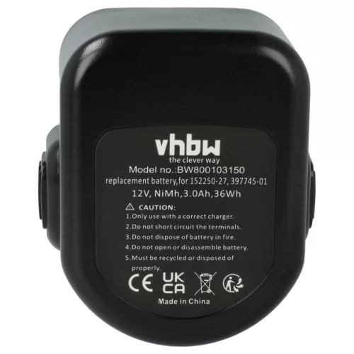 VHBW Electric Tool Battery A9252 - 3000 mAh 12 V NiMH