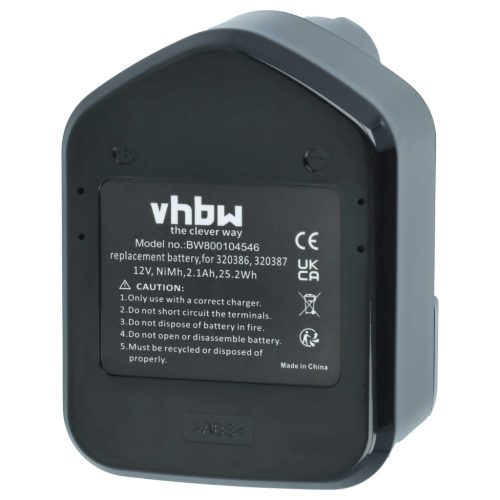 VHBW Electric Tool Battery Hitachi 320608, 320606, 320388, 320387, 320386 - 2100 mAh 12 V NiMH