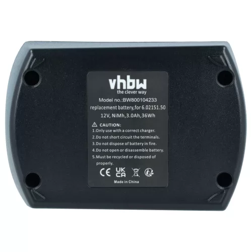 VHBW Electric Tool Battery 6.02151.50, 6.25473 - 3000 mAh 12 V NiMH