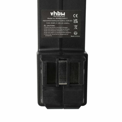 VHBW Electric Tool Battery for Festo Festool CCD9.6ES, CCD9.6FX, CCD9.6 - 2100 mAh 9.6 V NiMH