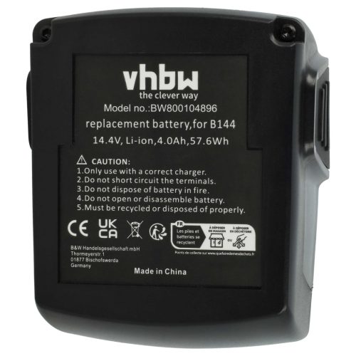 VHBW Electric Tool Battery Hilti 273114, YTB327, B144, B 144/2.6 - 4000 mAh 14.4 V Li-Ion