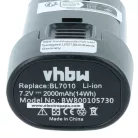 VHBW Elektrowerkzeug Akku Makita BL7010, 194356-2, 194355-4 - 2000 mAh 7,2 V Li-Ion