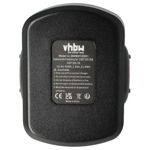 VHBW Electric Tool Battery for Bosch 2 607 335 263, 1617S0004W - 1500 mAh 14.4 V NiMH
