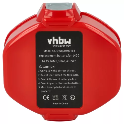 VHBW Elektrowerkzeug Akku Makita 1434, 1422, 192600-1 - 3000 mAh 14,4 V NiMH