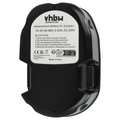 VHBW Electric Tool Battery DE9092, DE9091, DE9094, DC9091, DE9038 - 3000 mAh 14.4 V NiMH
