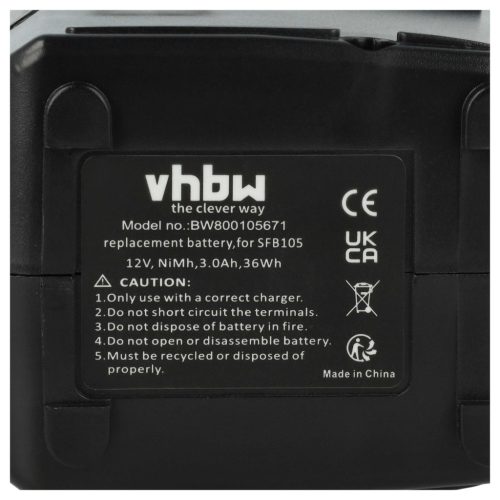 VHBW Electric Tool Battery Hilti SFB105, SBP12, SFB125, SFB121, 00315082 - 3000 mAh 12 V NiMH