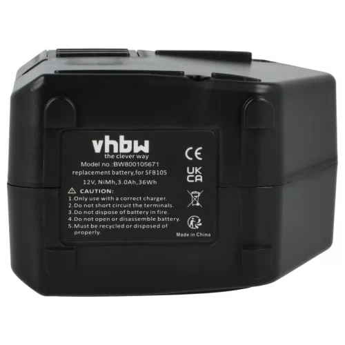 VHBW Electric Tool Battery Hilti SFB105, SBP12, SFB125, SFB121, 00315082 - 3000 mAh 12 V NiMH