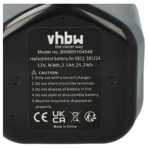 VHBW Elektrowerkzeug Akku Hitachi EB12B, EB12G, EB1224, EB12, EB12M - 2100 mAh 12 V NiMH