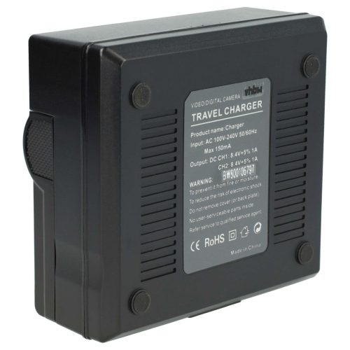 Panasonic VW-VBD1E fényképezőgéphez stb.Akkumulátortöltő - 0,5 / 0,9 A, 4,2 / 8,4 V
