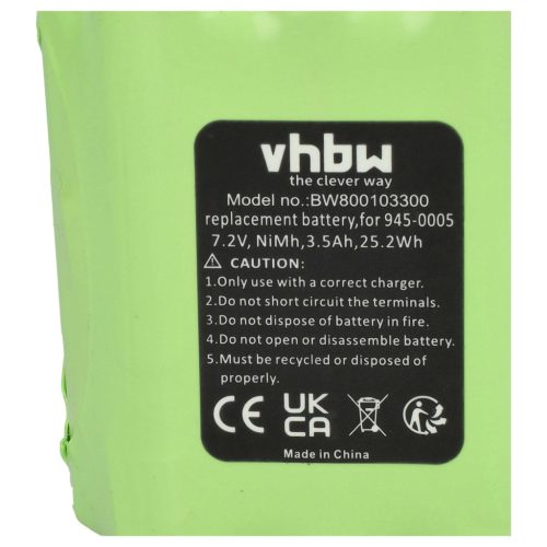 VHBW Akku Neato 945-0006, 945-0065, 945-0005 - 3500 mAh 7,2 V NiMH