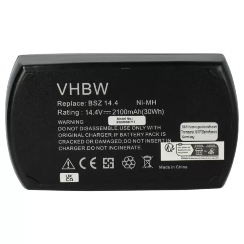 VHBW Elektrowerkzeug Akku Metabo 6.25475, 6.25476, 6.25482, 6.25481 - 2100 mAh 14,4 V NiMH