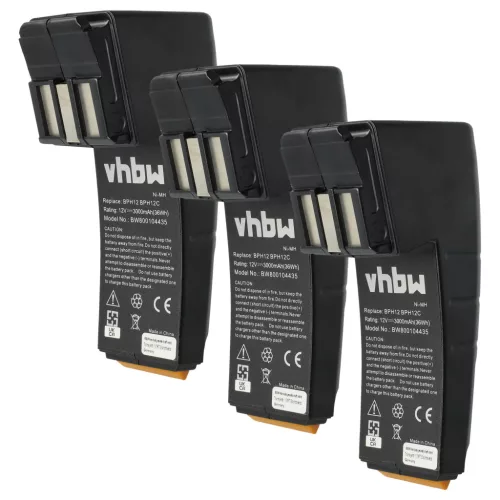 VHBW Electric Tool Battery Festo Festool 487512, 486831, 488438, 487701 - 3000 mAh 12 V NiMH