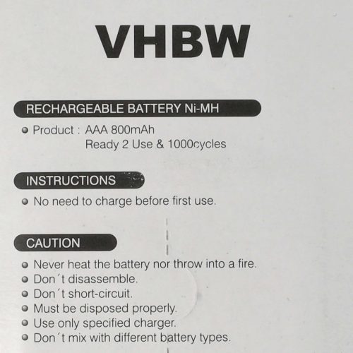 VHBW Phone Battery Philips, Grundig, Sennheiser, Amplicomms - 800 mAh 1.2 V NiMH