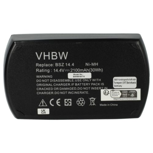 VHBW Electric Tool Battery Metabo 6.25475, 6.25476, 6.25482, 6.25481 - 2100 mAh 14.4 V NiMH