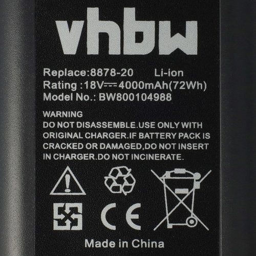 VHBW Battery Gardena 8835, 8839, 8839-20, 8835-20, 8835-U, 8835-00.701.00 - 4000 mAh 18 V Li-Ion