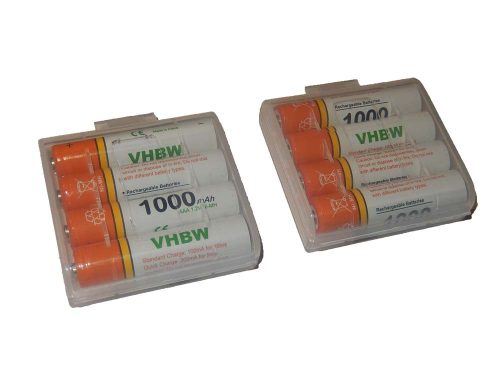 8x Battery suitable for Philips, Grundig, Sennheiser, Amplicomms landline phone - 1000 mAh 1.2 V NiMH