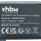 VHBW Videokamera Akku AHDBT-401, 335-06532-000 - 1160 mAh 3,7 V Li-Ion