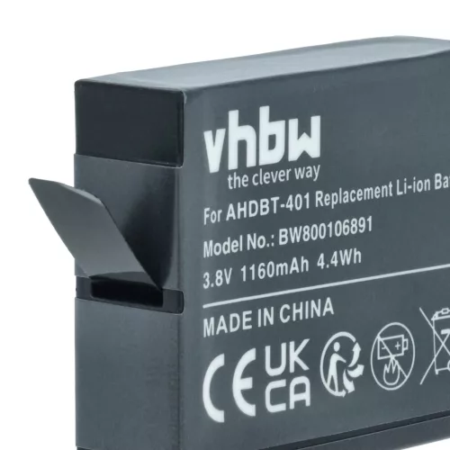 VHBW Videokamera Akku AHDBT-401, 335-06532-000 - 1160 mAh 3,7 V Li-Ion
