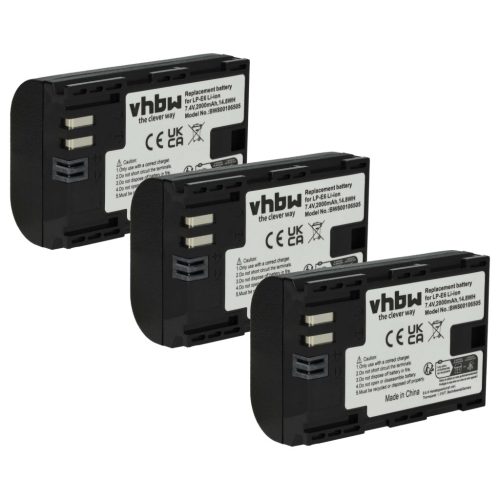 VHBW Akku Canon LP-E6 Ersatz - 2000 mAh 7,2 V Li-Ion
