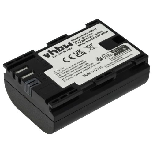 VHBW Akku Canon LP-E6 Ersatz - 2000 mAh 7,2 V Li-Ion